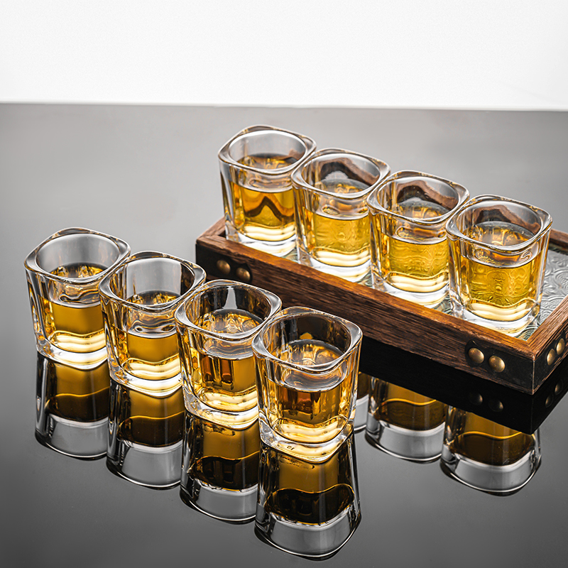 【8只装】白酒杯套装玻璃啤酒杯子爆款酒具酒杯子2025最新款子弹杯