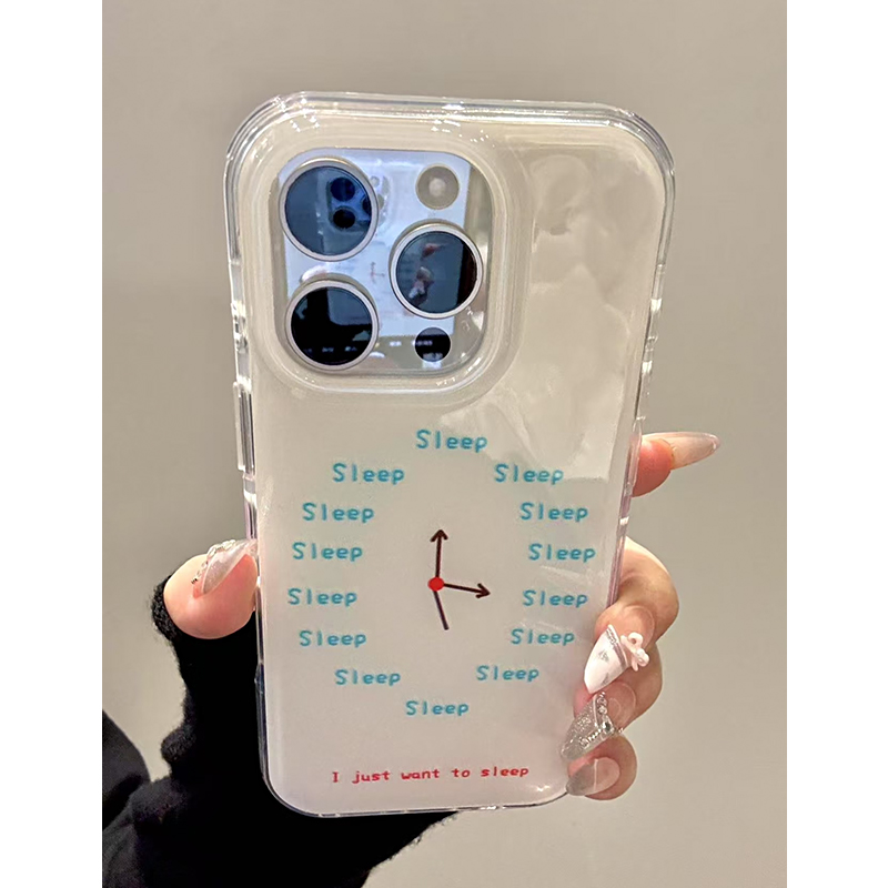 雅天立睡觉字母时钟适用iPhone15苹果16手机壳华为vivoppo小米13