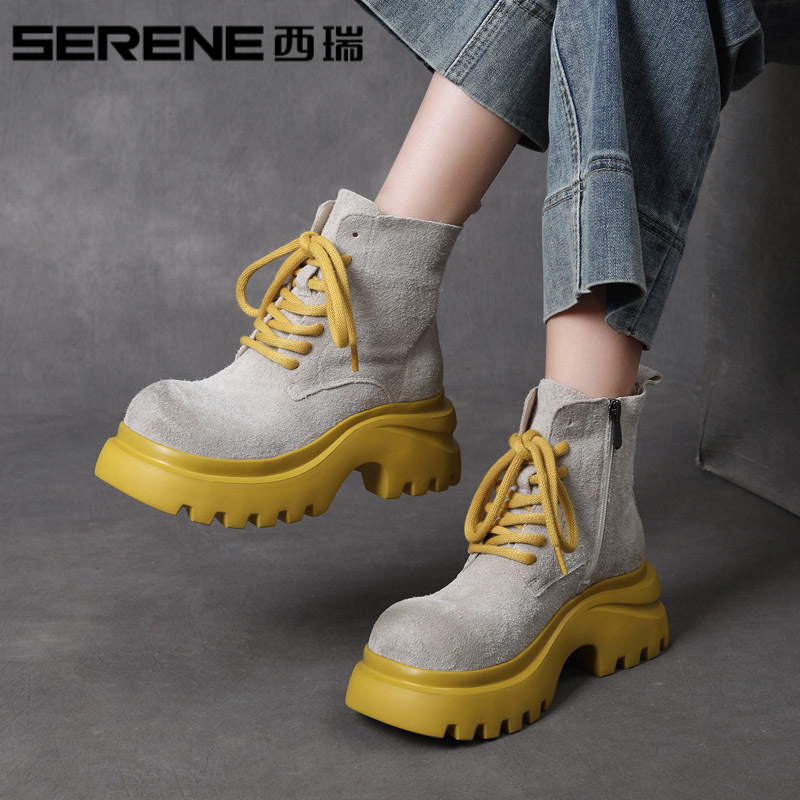 西瑞痞帅马丁靴女秋冬明星同款鞋女款洋气靴子女短靴高级感短靴