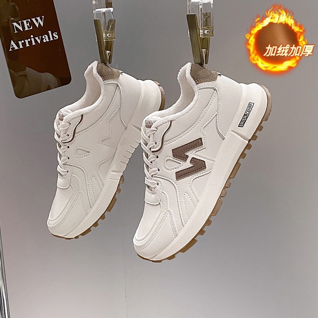 加绒运动鞋女2024新款冬季防滑软底保暖二棉鞋百搭休闲跑步鞋