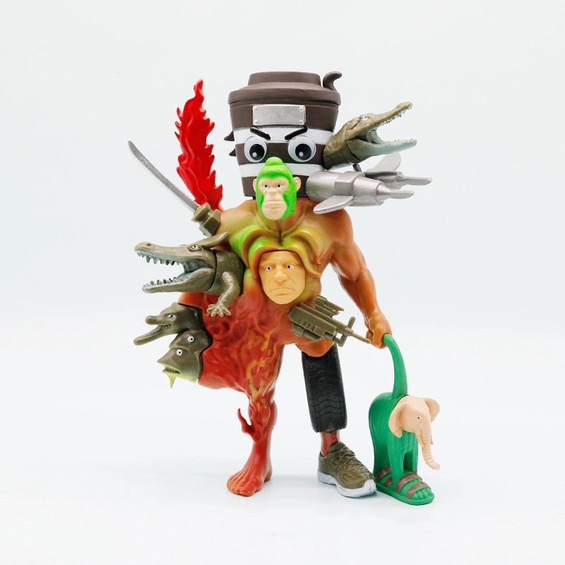 外国山海经原始人融合怪大号手办通通通五帝王公仔可拼装模型玩具