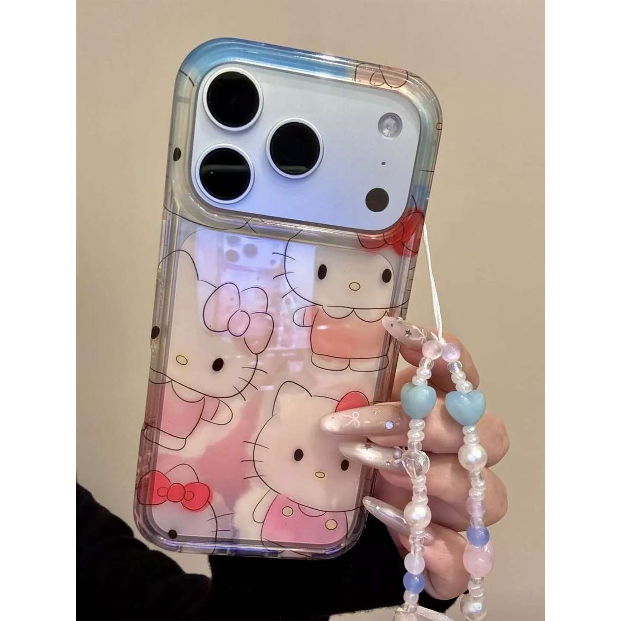 BANCA涂鸦半透Kitty猫适用iPhone17手机壳苹果16华为vivo小米oppo