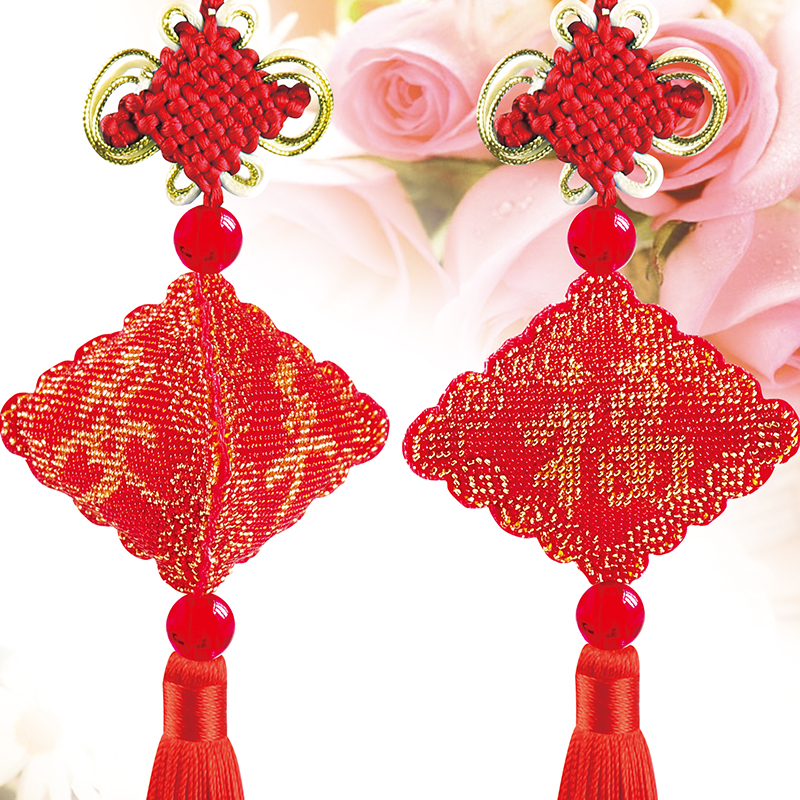 2025新款平安福满珠子福字绣车挂车内珠绣挂件挂饰平安符自己绣