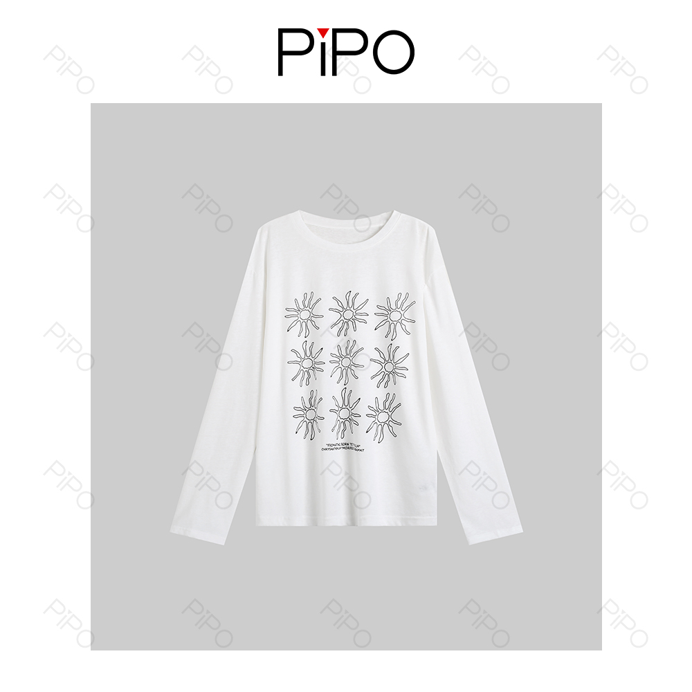 PIPO修身T恤打底休闲圆领简约长袖百搭DD53T669