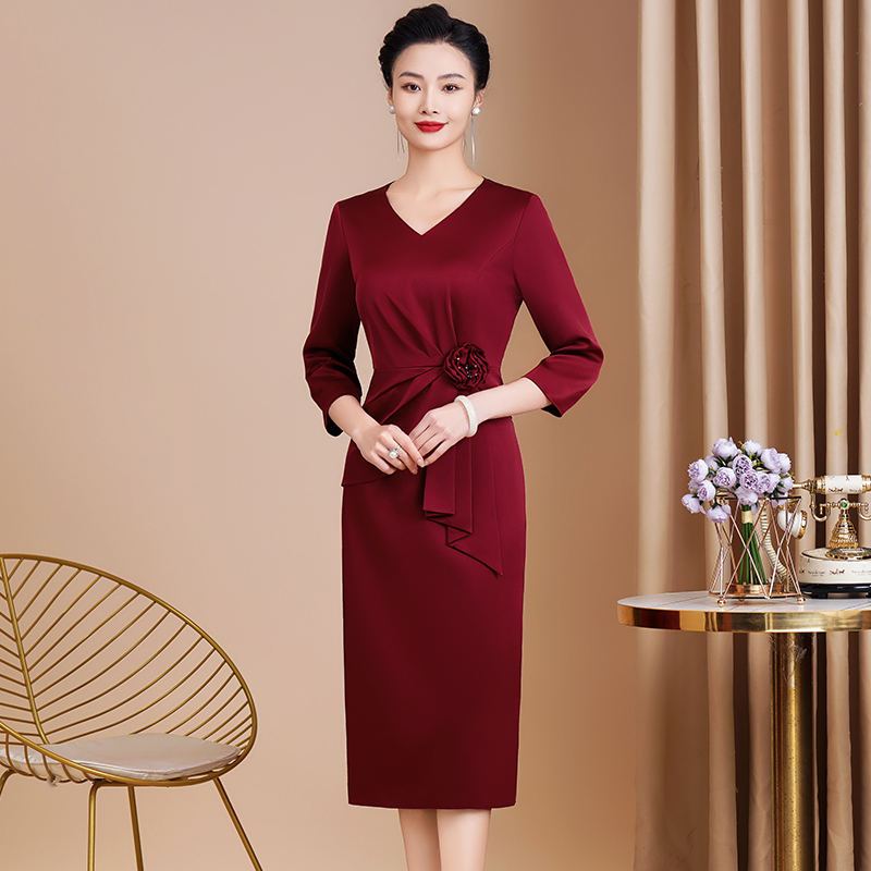 国庆节结婚高贵奢华婚庆礼服收腰显瘦高档喜婆婆喜妈妈婚宴装