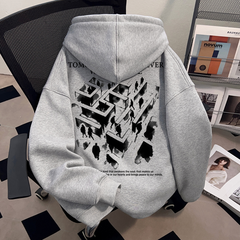 WASSUP HSUBE美式潮酷高街重磅连帽卫衣慵懒宽松oversize上衣男士