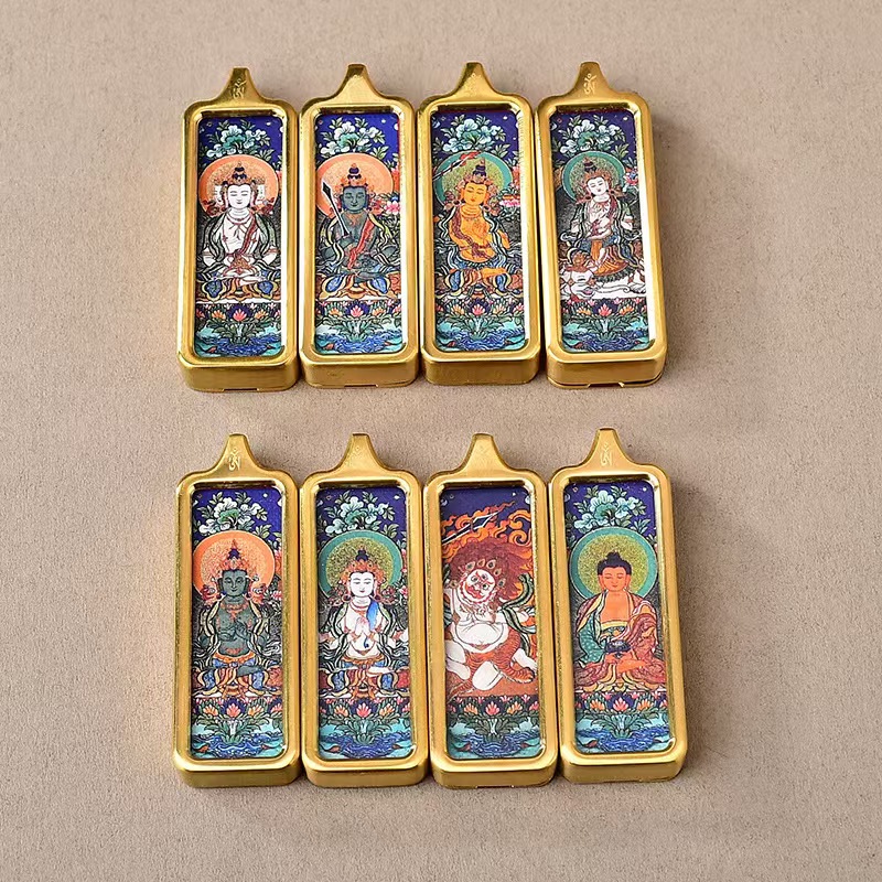 小长条八大守护唐卡【梵昊甄选】热贡 手绘 彩绘 纯手工