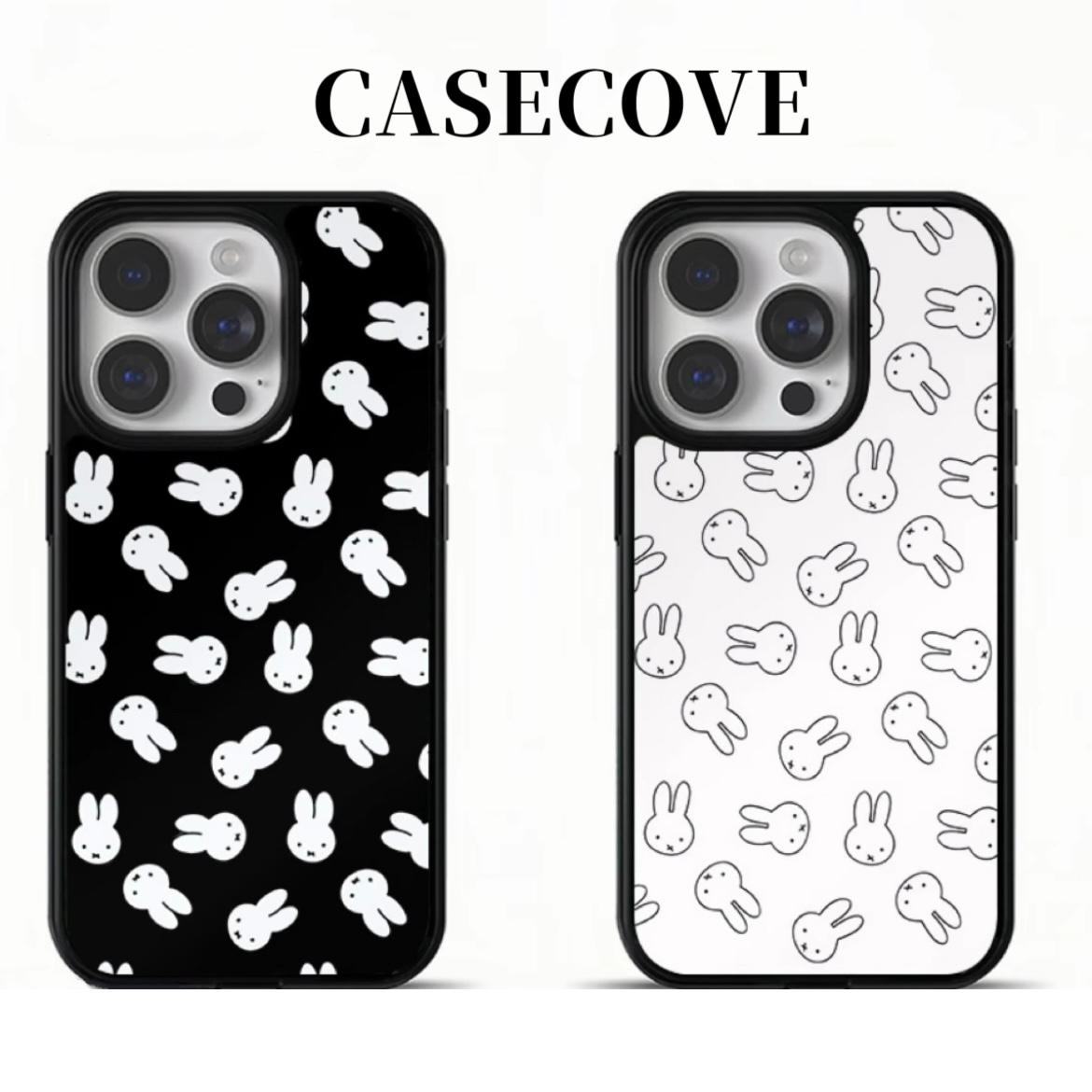 ins黑白小众米菲兔适用苹果17pro华为OPPO小米VIVO荣耀新款手机壳