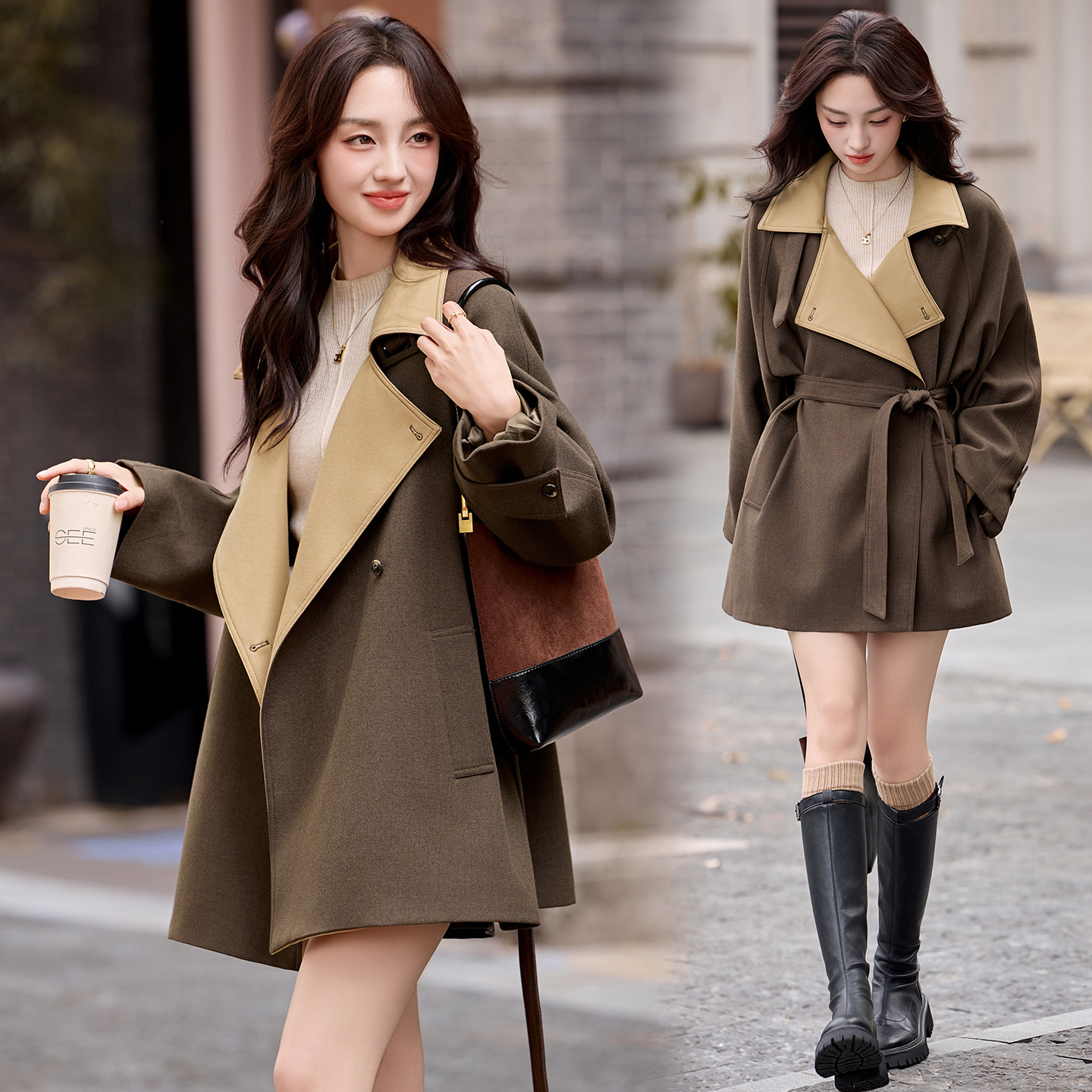 风衣女中长款2025秋季新款韩系巨好看的高级感英伦风收腰咖色外套