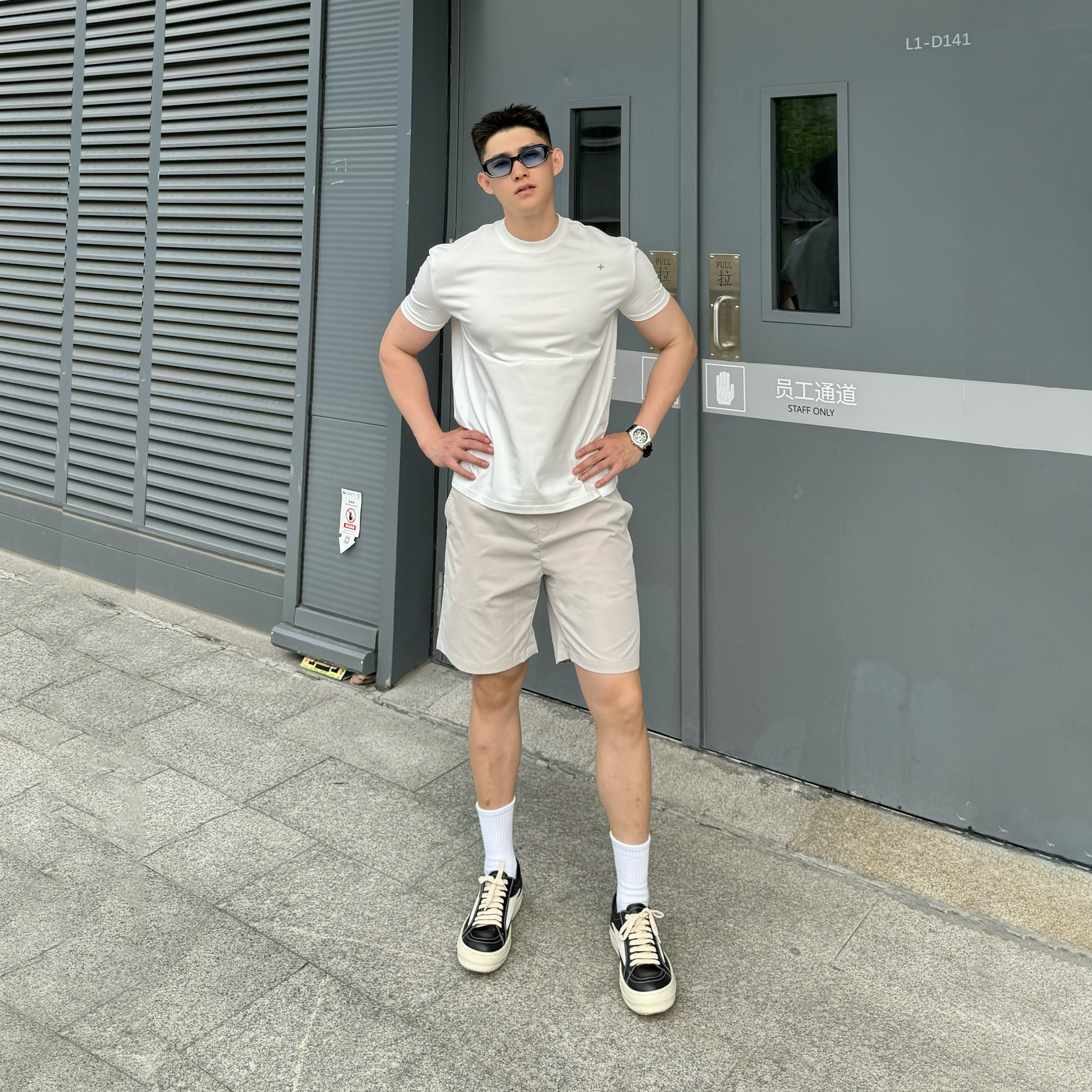 美式三防短裤男易打理松紧宽松纯色夏季速干裤运动户外休闲登山裤