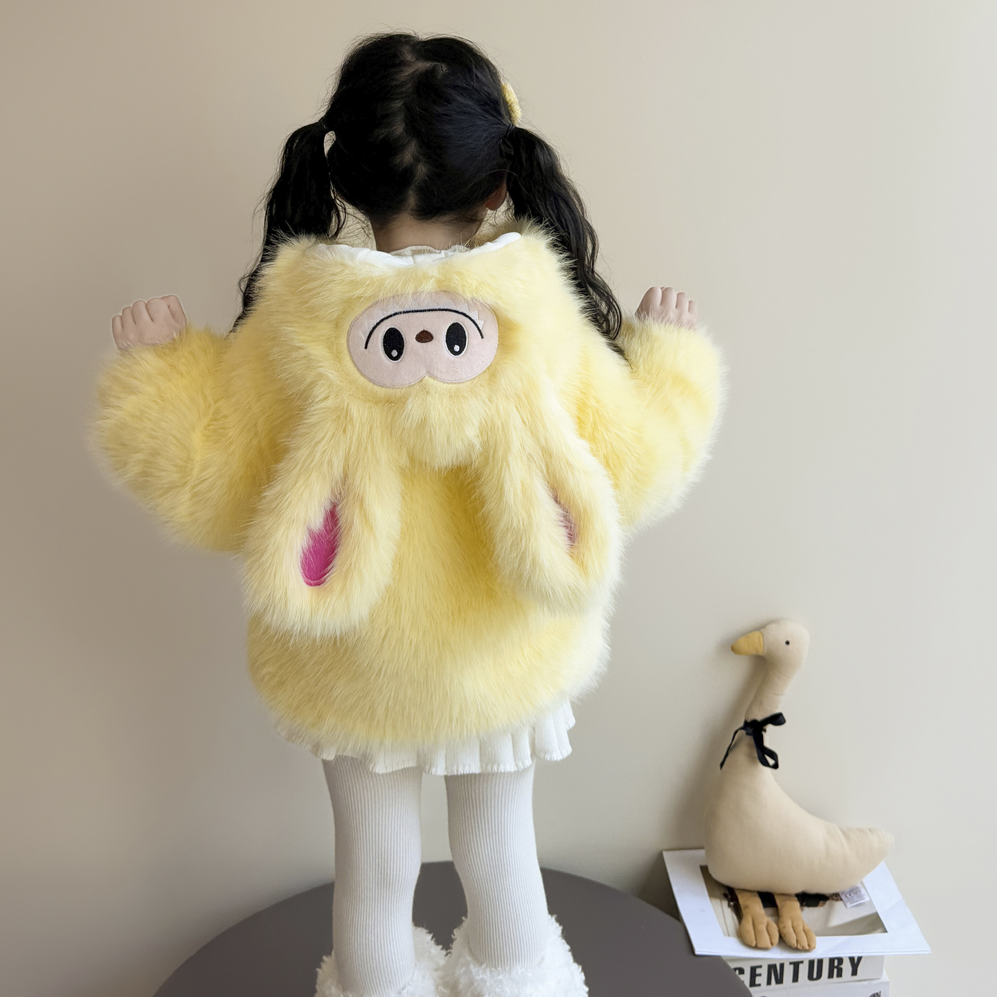 女童加绒外套冬装2025新款童装女宝宝仿皮草衣服儿童冬季毛毛衣厚