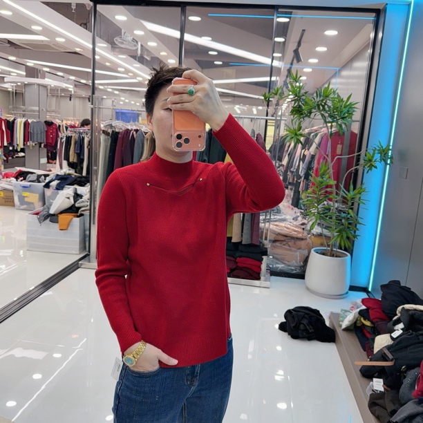 女款秋冬加厚一体绒巨保暖中领10色毛衫5801美丽