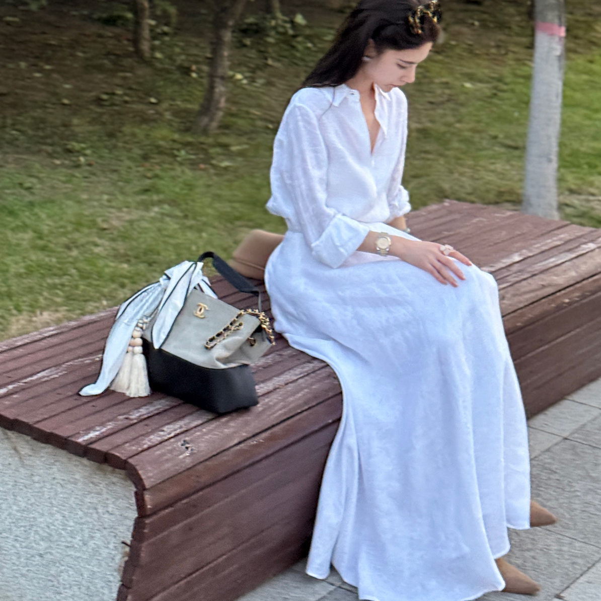 muli沐里麻麻慵懒极简长袖衬衫