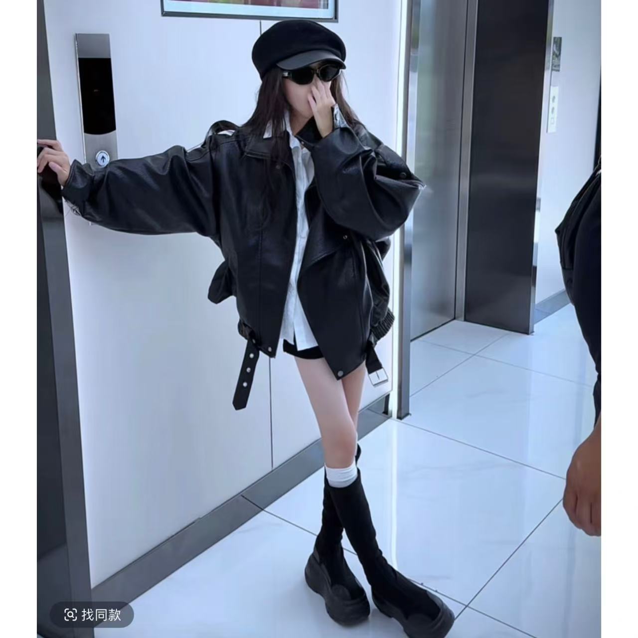 女童皮衣外套2025新款春秋款儿童洋气时髦皮夹克中大童装春秋上衣