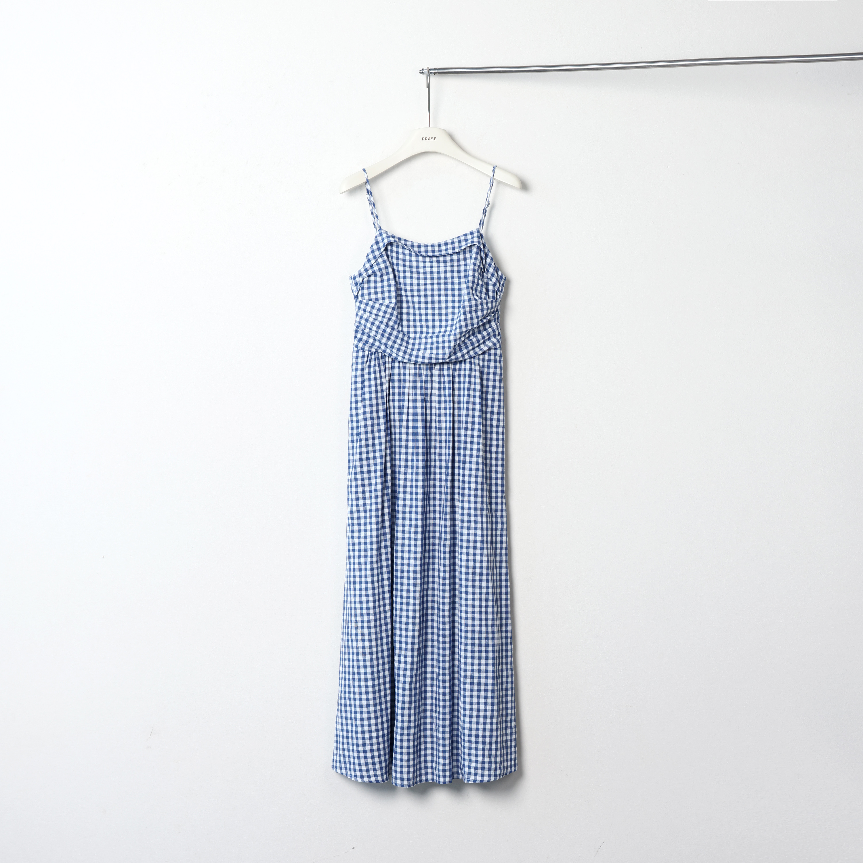 PRASE·噜【田园茶歇裙】微胖轻奢设计款夏格子吊带连衣裙PR506C164
