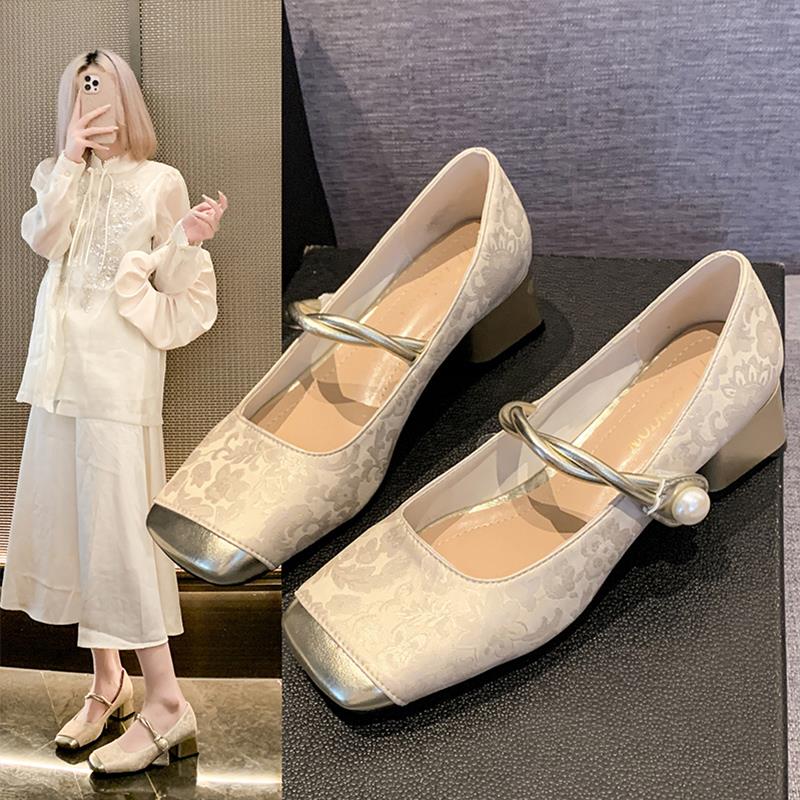 【香港BHAK&Shoes官方正品】高跟鞋新中式配裙子中粗跟单鞋女2025