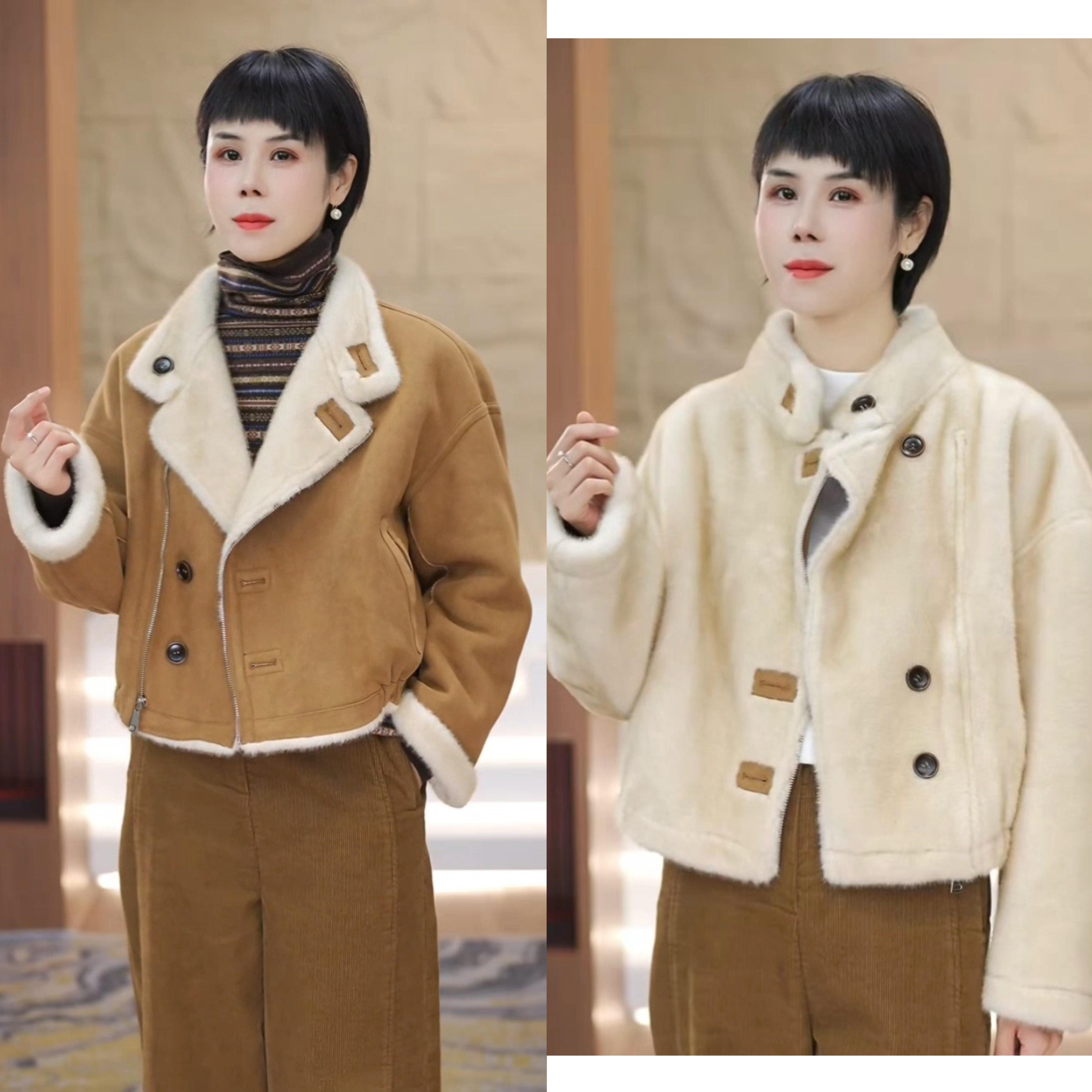 【渲渲推荐】QQ-5232冬季正反两面穿皮毛一体外套