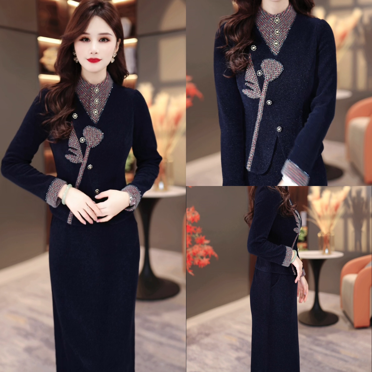 冬季显瘦连衣裙2025新款显瘦修身气韩版遮肚打底裙子CY25Y3666