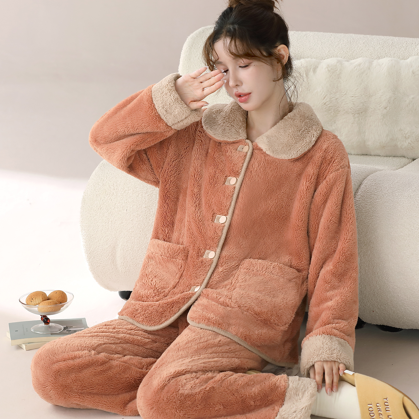 【云感锁温】新款女士加厚保暖雪花绒家居服可外穿法兰绒睡衣秋冬季