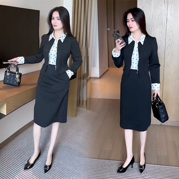 【季颜品牌】新款穿搭气质显瘦遮肉时尚洋气休闲减龄连衣套裙