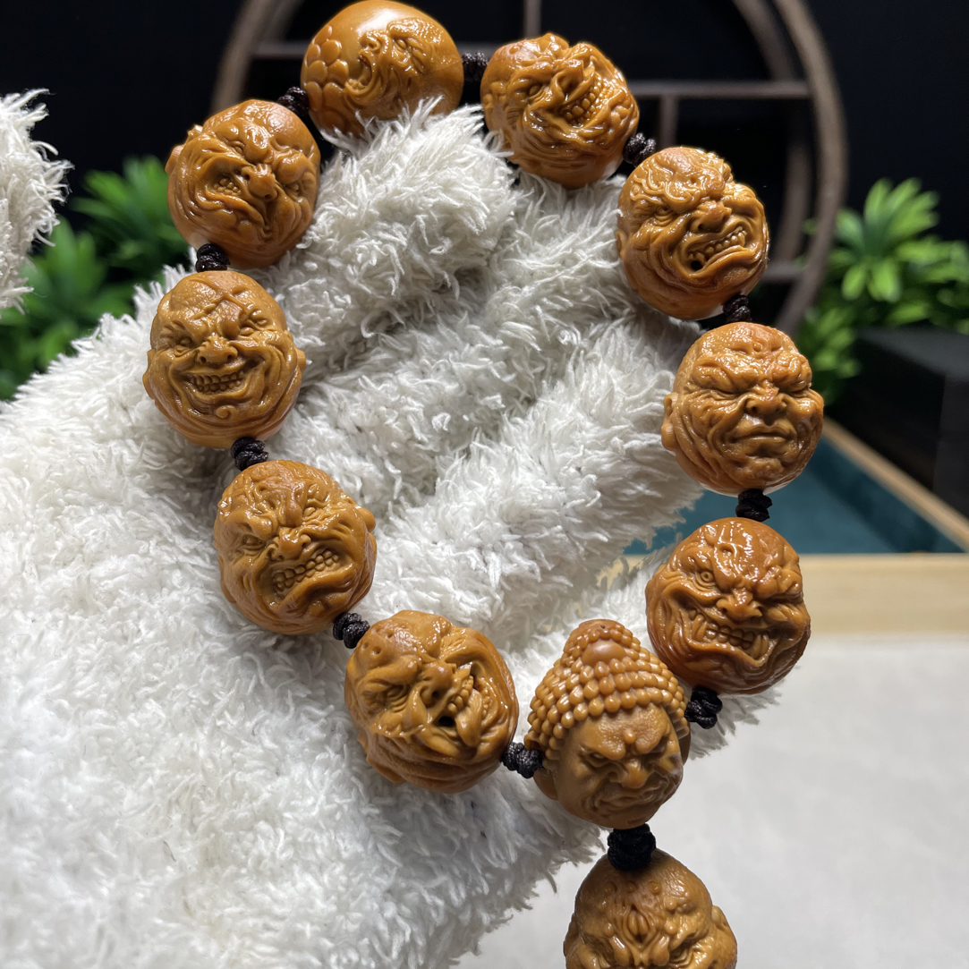 【山鬼经典恶僧】橄榄核铁核雕刻2.1满皮肤纹恶僧佛爷