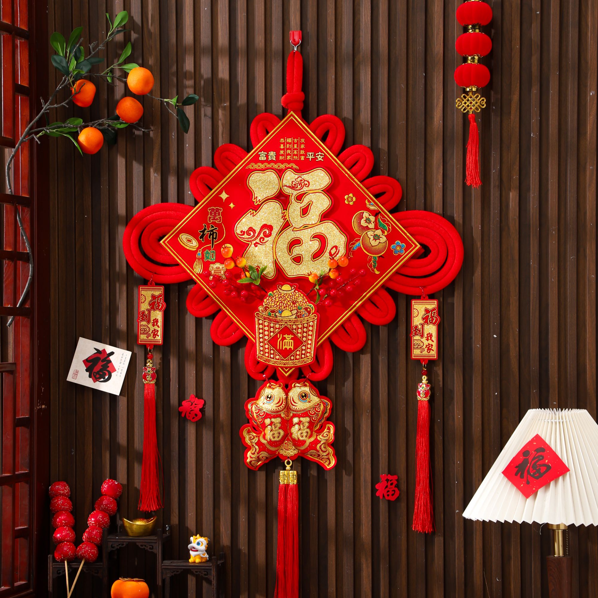 【大号马年金福】中国结挂件客厅卧室门背景墙乔迁新居喜庆装饰挂件