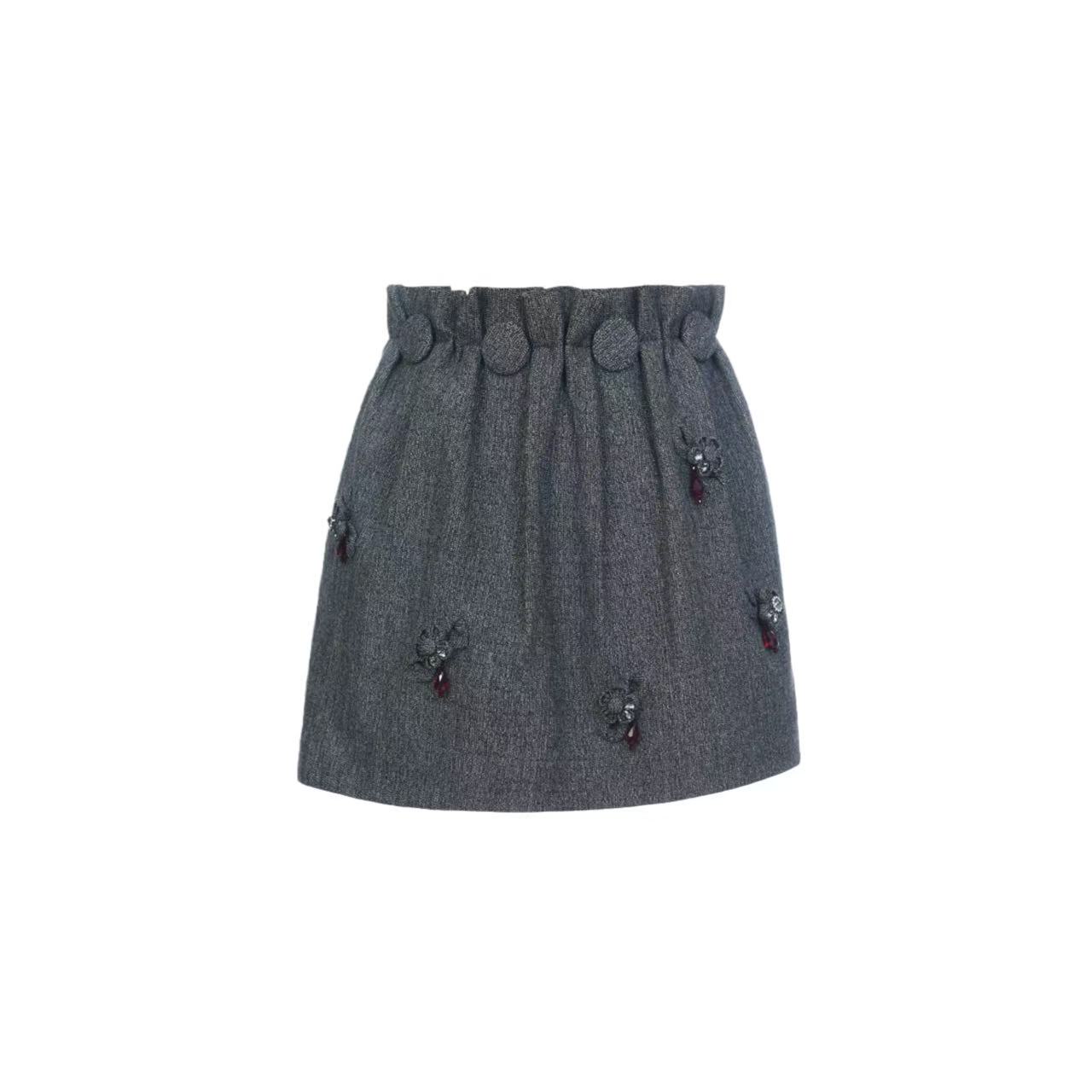 拉飞姆2026春 立体蝴蝶结花朵珠饰半裙LF26C31SS001