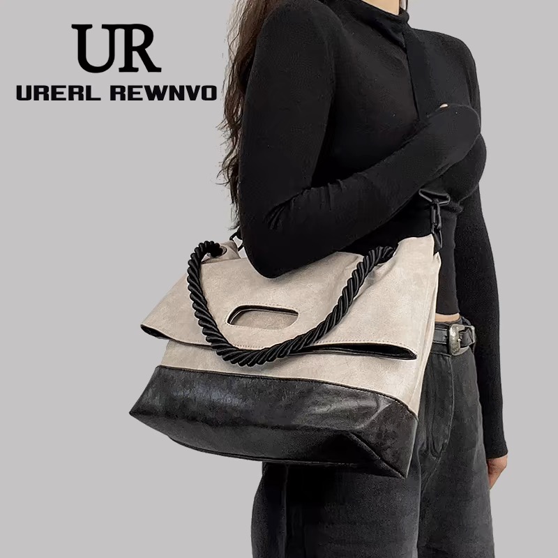 URERL REWNVO软皮托特包女2025新款通勤大容量斜挎大包通勤大挎包