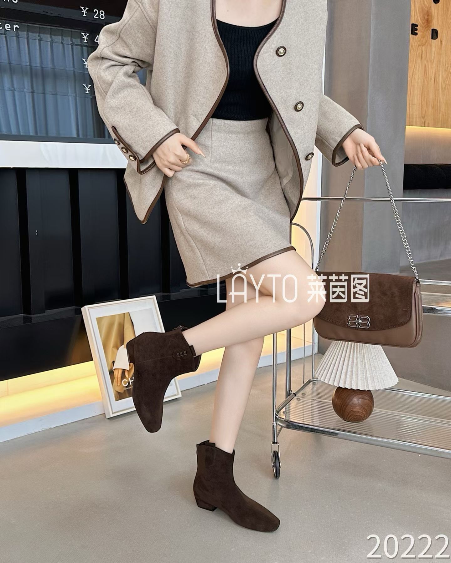 时装靴女靴英伦风时尚女鞋瘦瘦靴方头弹力靴高跟短靴气质秋冬百搭