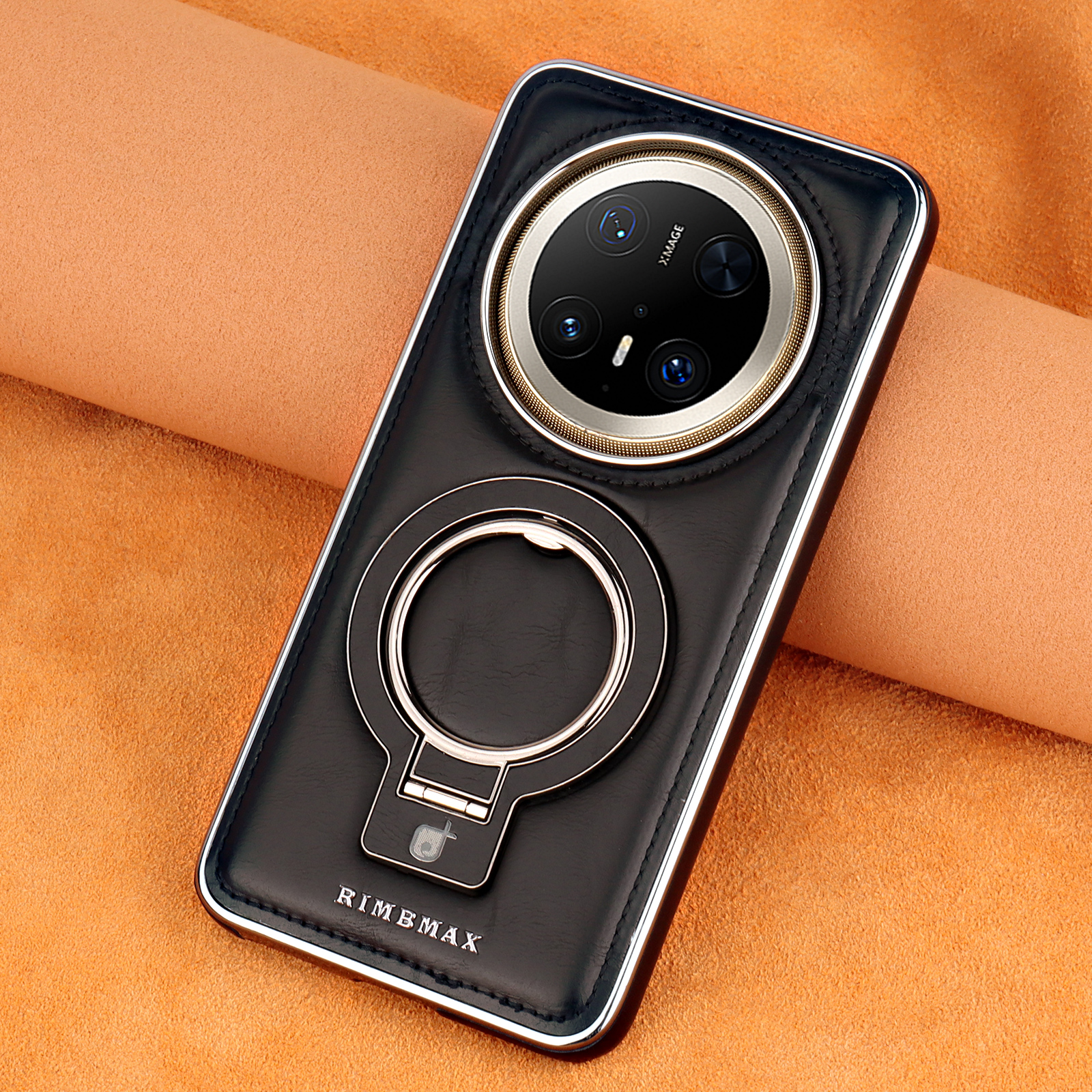 适用华为Mate70Pro+高级感磁吸支架手机壳高档商务皮纹Mate60防摔