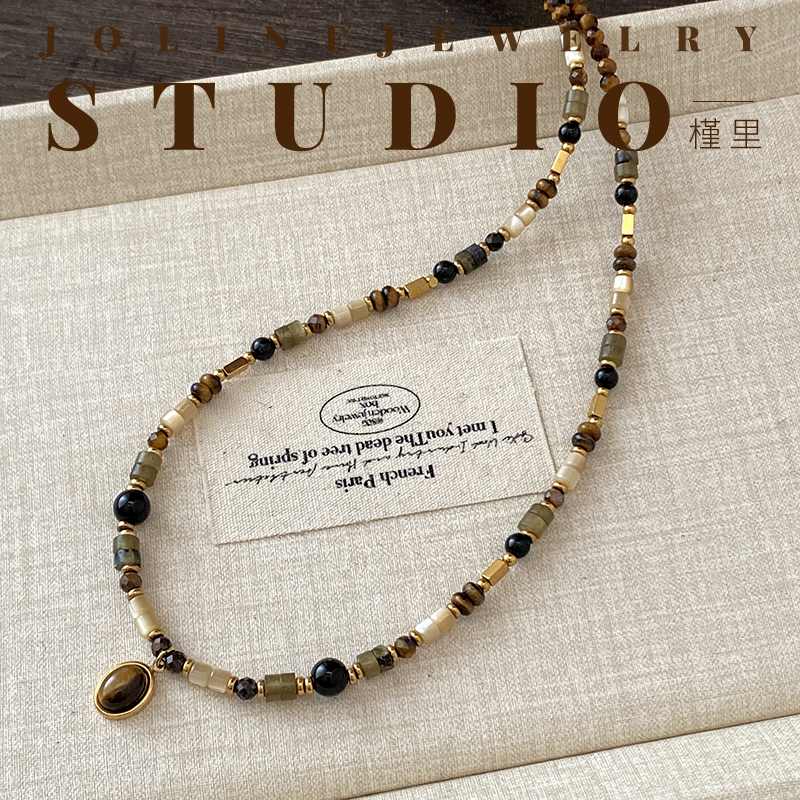 「里约」复古串珠项链轻奢小众高级感锁骨链卫衣链颈链