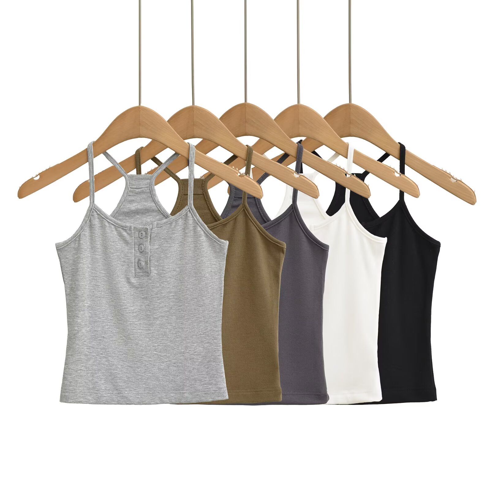 XZ2570 U领牛骨扣背心