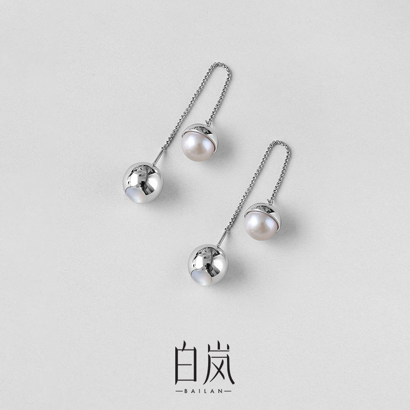 白岚晨曦耳线女耳饰淡水珍珠小众设计耳环轻奢优雅气质时尚ED4195