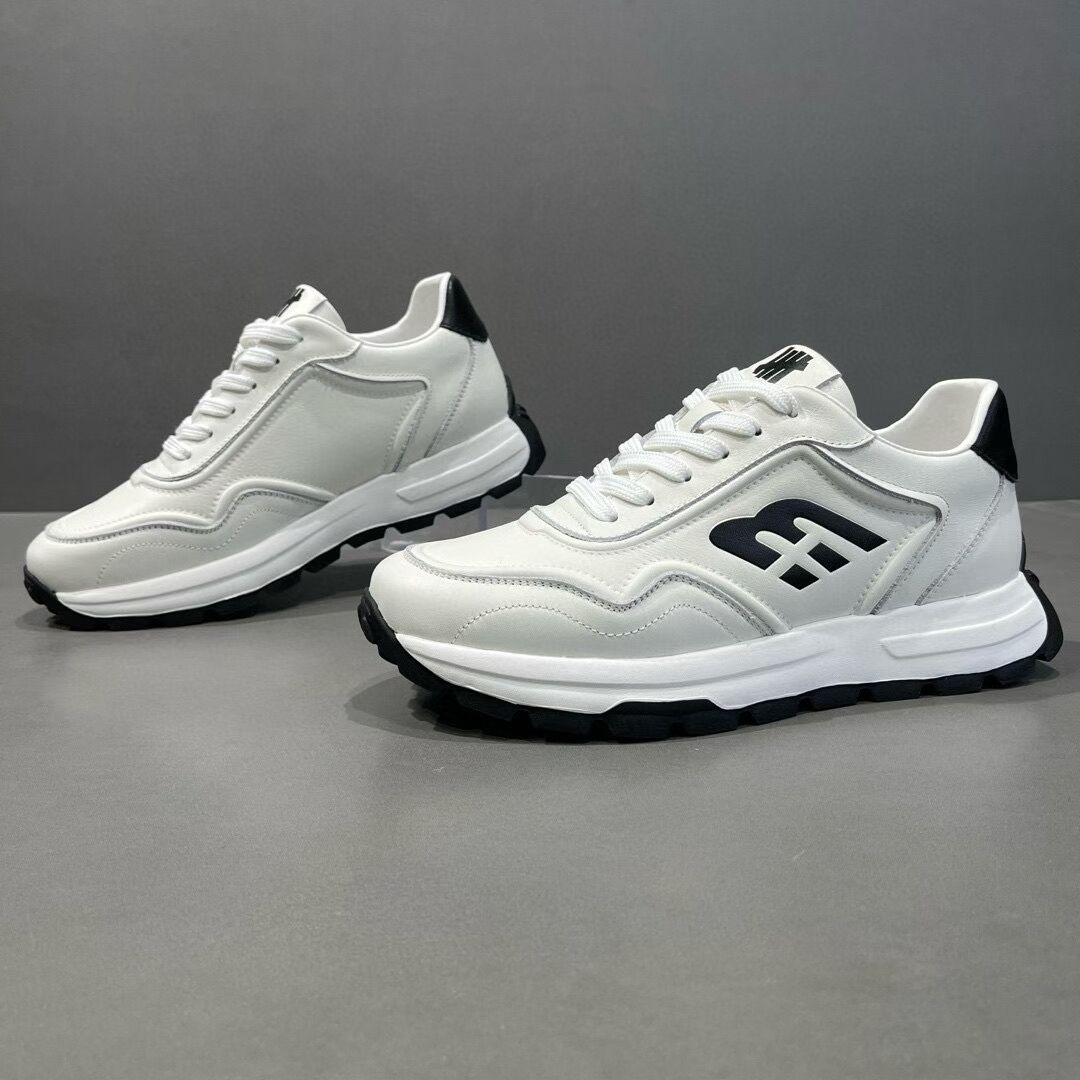 头层牛皮休闲运动鞋男款秋冬季高档百搭小白鞋增高显瘦阿甘鞋潮款