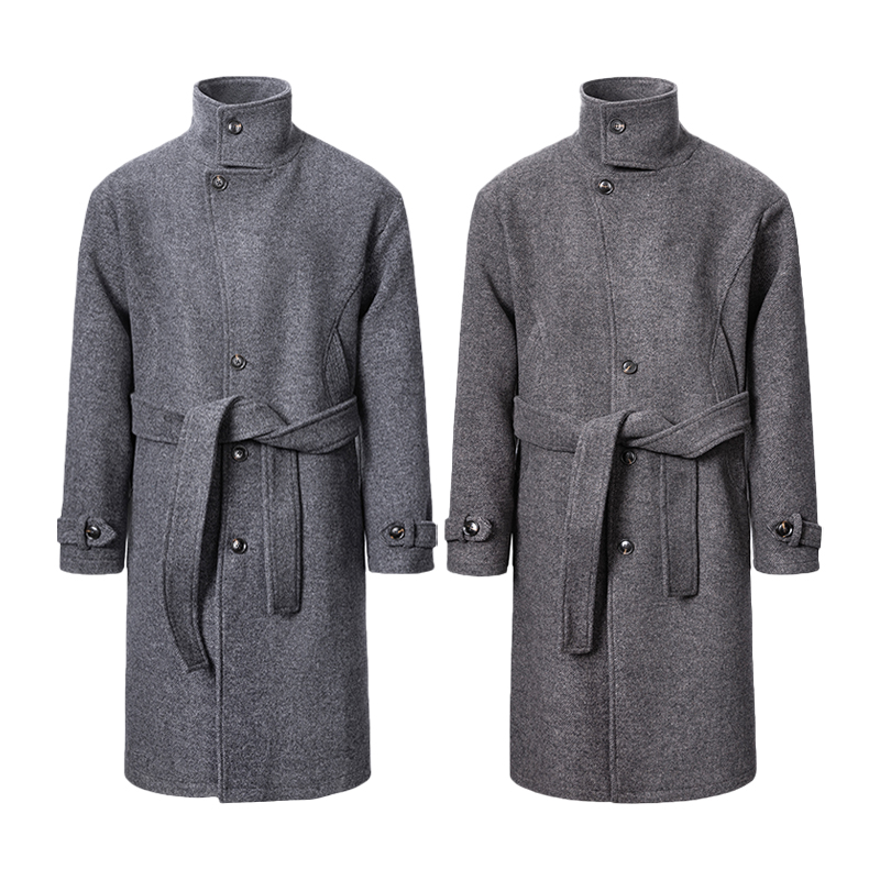 CATSSTAC驭风立领斜纹羊毛大衣