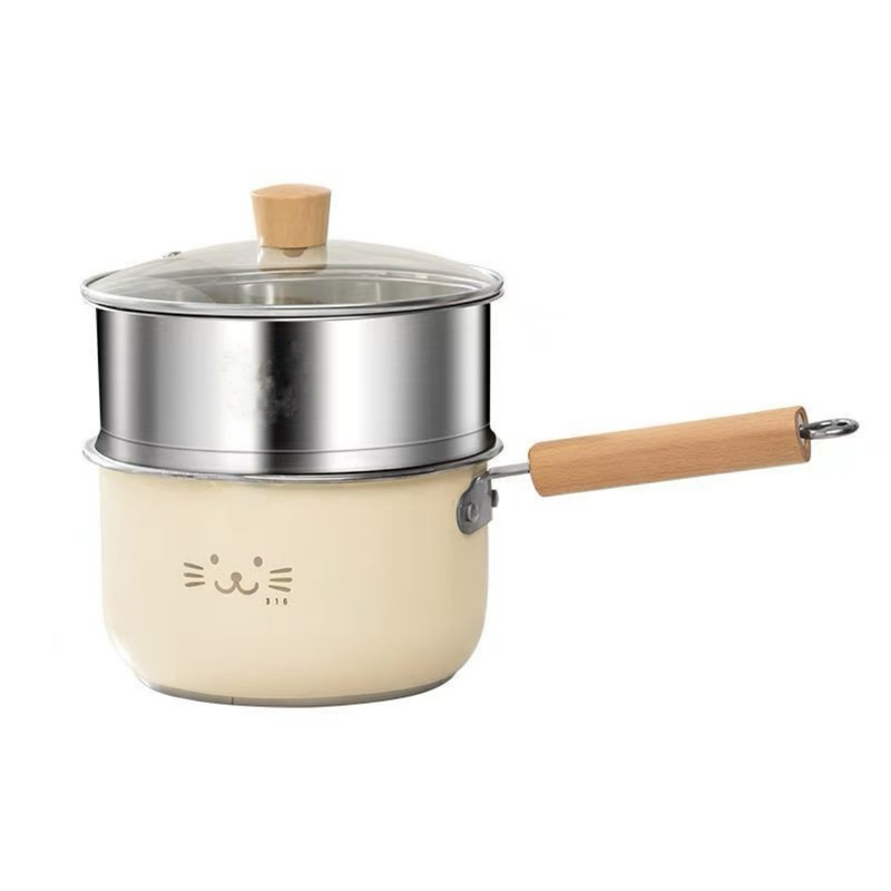 奶锅不粘锅宝宝汤锅家用婴儿辅食燃气电磁炉蒸煮一体通用锅