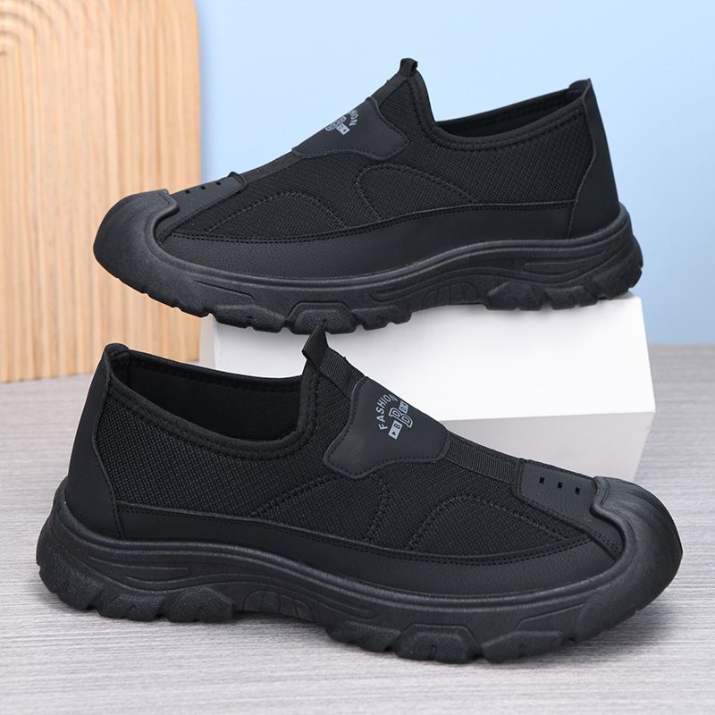 2025秋季新款老北京布鞋透气休闲鞋轻便防滑中老年一脚蹬爸爸鞋