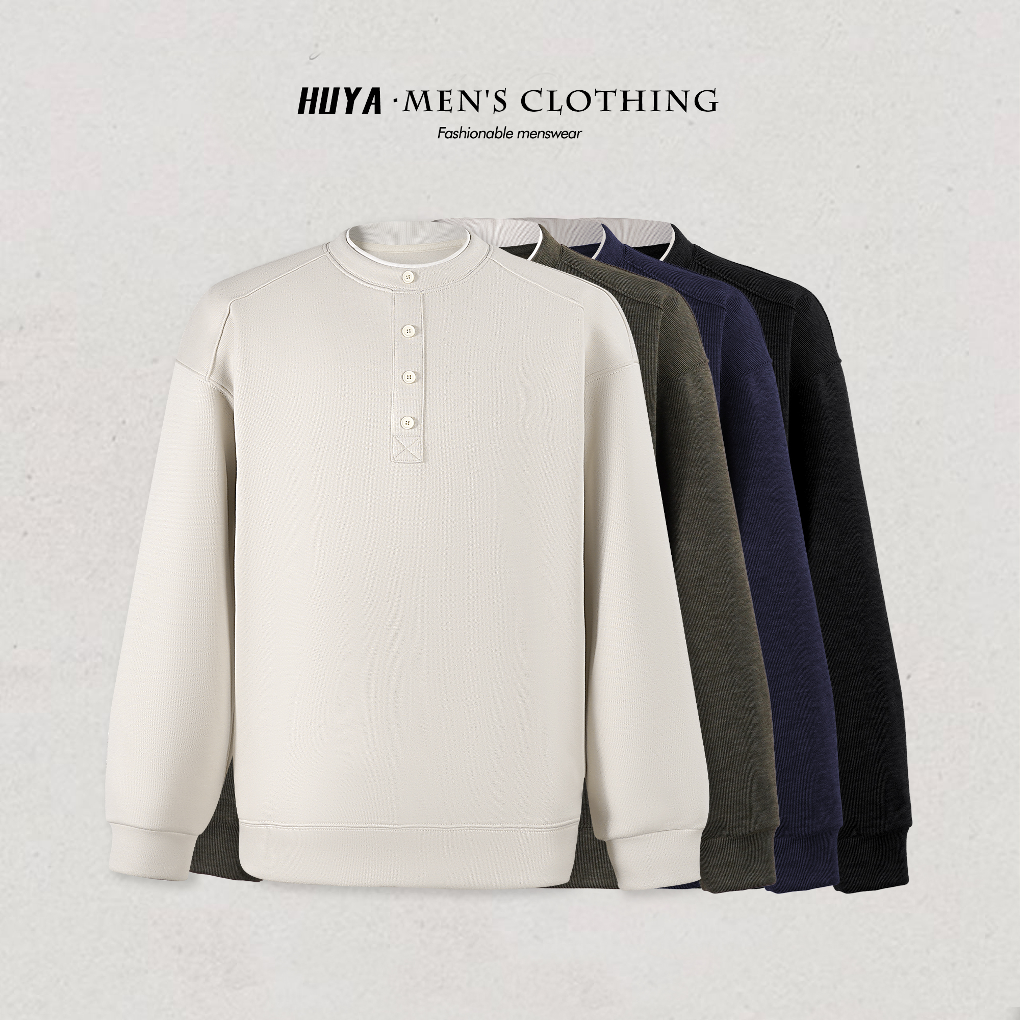 虎牙兄弟冬季假两件卫衣男桑蚕丝绵羊毛时尚休闲保暖打底衫X66910