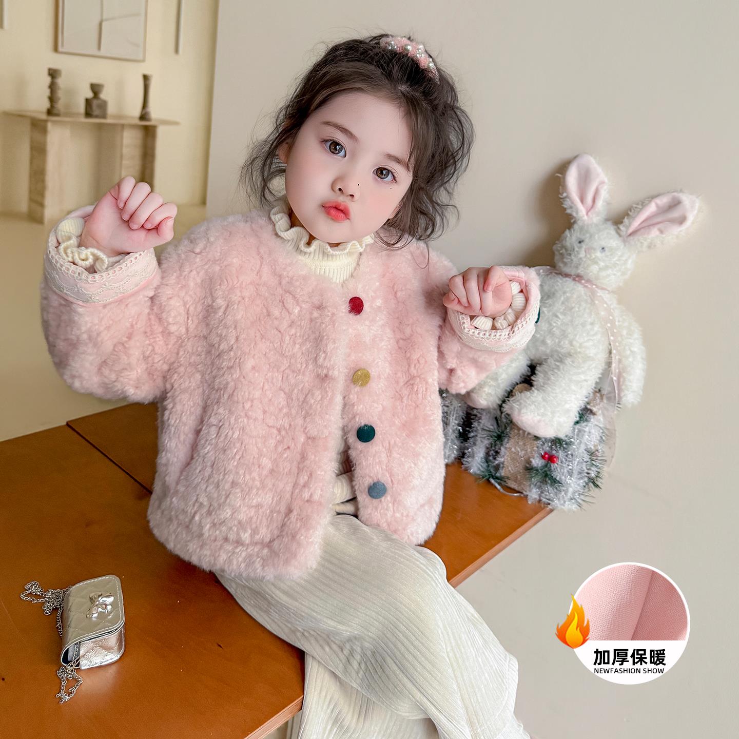 奥莱【万达撤柜】女童外套秋冬2026新款儿童洋气冬装女宝宝时髦冬季