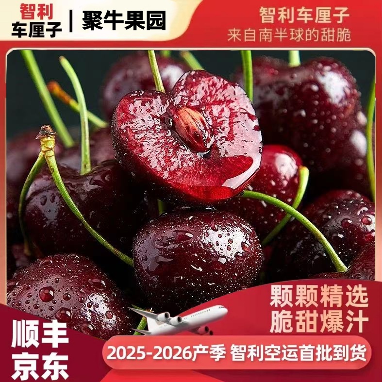 【顺丰/JD】智利空运车厘子J-5J净重0.9-5斤内附果径卡9-5S1