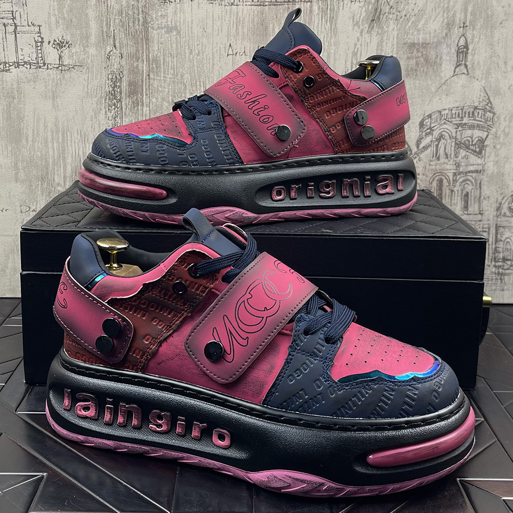 潮牌做旧男鞋2025秋冬新款小众设计厚底脏脏板鞋时尚复古休闲鞋男