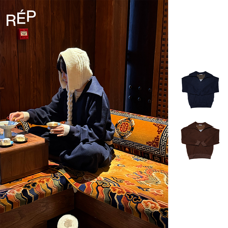 Puzzle piece设计师品牌暗陶土/藏青色Berry翻领polo衫 26RS新品