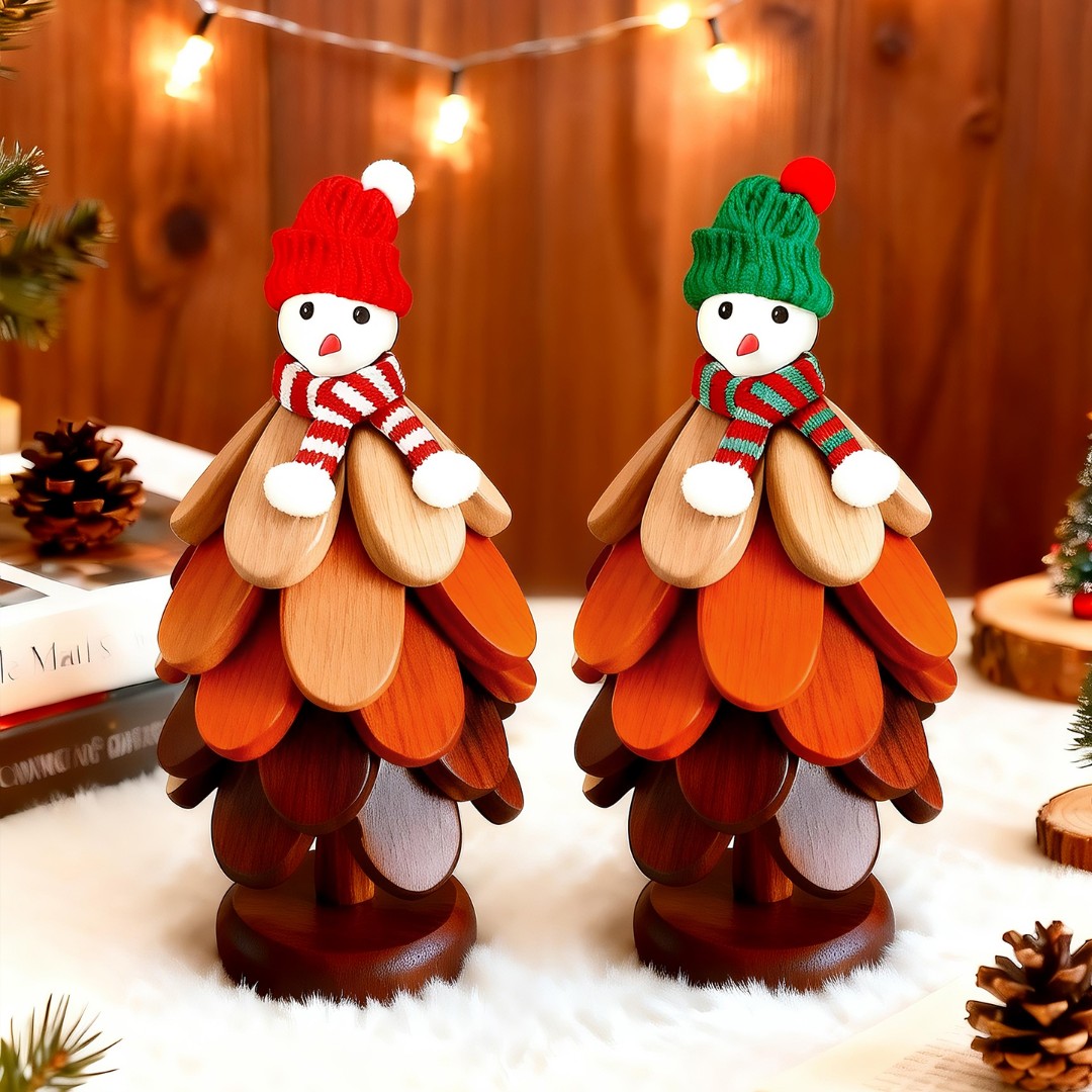 圣诞节礼物实木圣诞树隔热垫一棵树杯垫餐桌创意摆件防烫耐高温垫