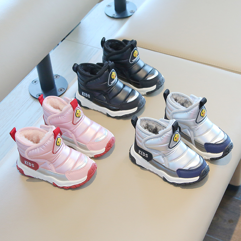冬季新款儿童雪地靴男童棉靴加绒加厚女童棉鞋小孩宝宝保暖鞋