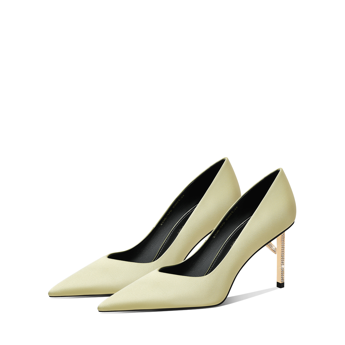 “锦缎钻韵”原创缎面水钻高跟鞋女细跟2025新款气质尖头宴会单鞋