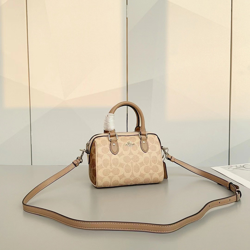 寇家新款2024波士顿手提枕头包复古老花迷你时尚百搭斜挎单肩女包