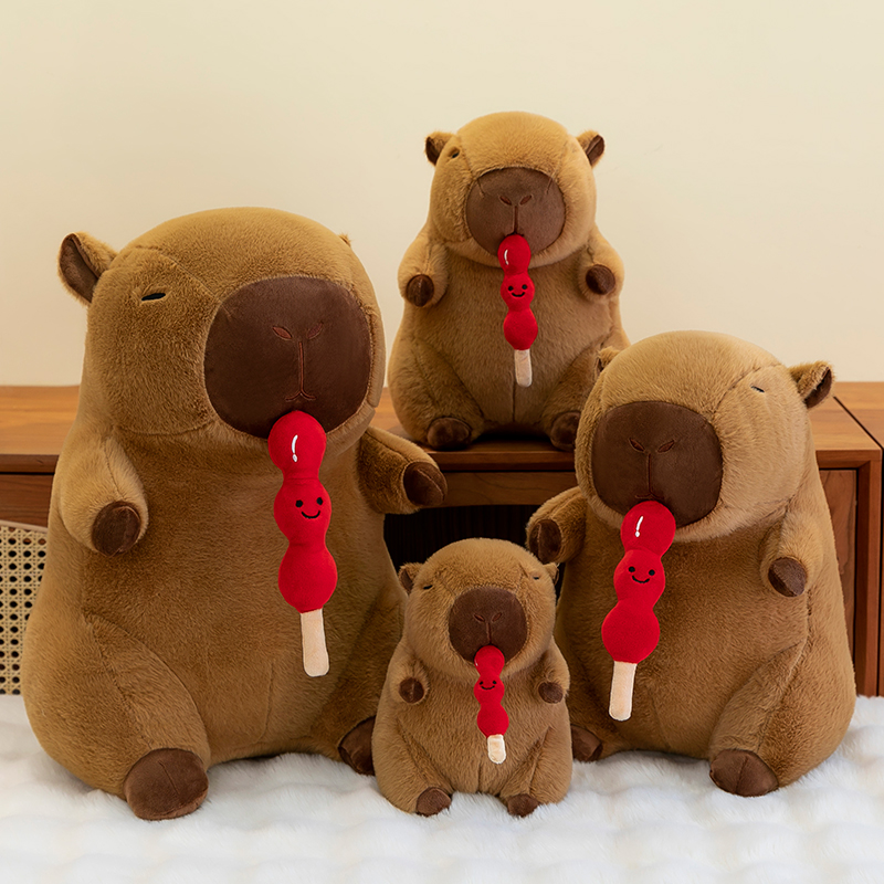 卡皮巴拉玩偶糖葫芦鼻涕水豚鼠公仔毛绒玩具儿童可拉伸布娃娃女生