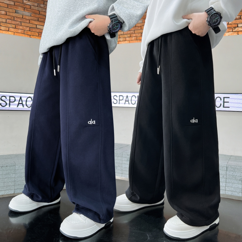 男童直筒卫裤春秋宽松2025中大童休闲韩版长裤儿童秋季运动裤子潮