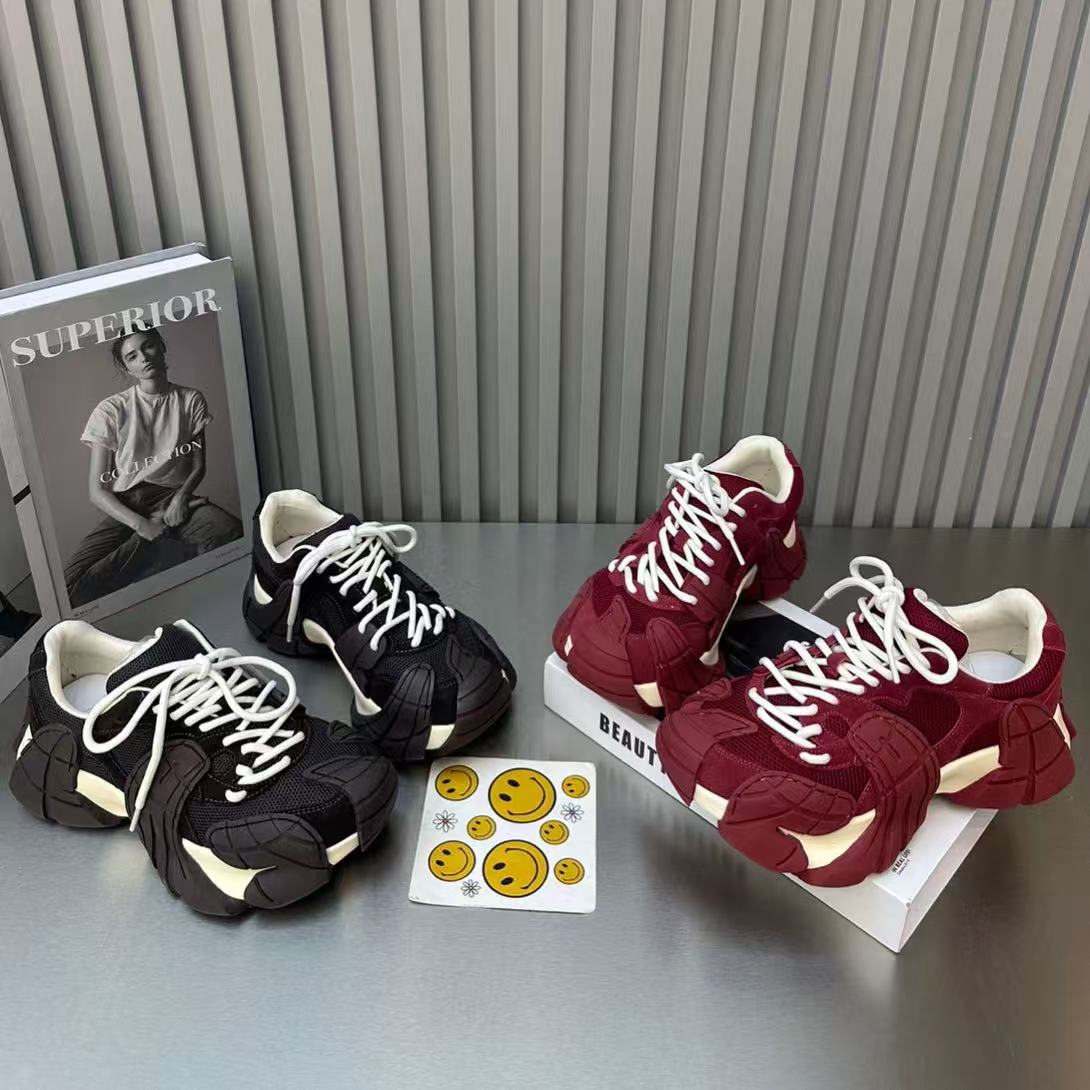 【晨晨格调】圆头透气网面软底轻便潮流时尚百搭厚底防滑休闲老爹鞋