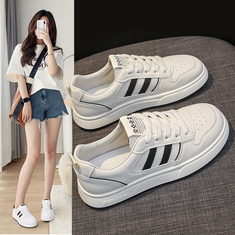 真皮小白鞋女款2025爆款专柜正品软底防滑鞋子女百搭透气学生板鞋